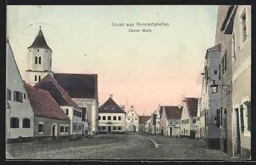 AK Rennertshofen / Markt, Oberer Markt mit Kirche
