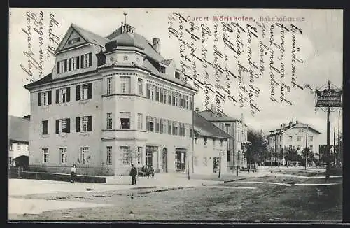 AK Wörishofen, Blick in die Bahnhofstrasse