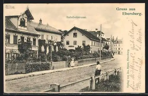 AK Ebersberg / Bayern, Geschäfte in der Bahnhofstrasse