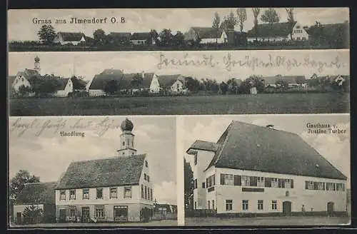 AK Ilmendorf /O. B., Gesamtansicht, Handlung, Gasthaus von Justine Turber