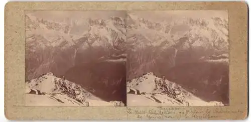 Stereo-Fotografie unbekannter Fotograf und Ort, le petit Schilthorn, Alpen, Gletscher