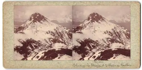 Stereo-Fotografie unbekannter Fotograf und Ort, Blick nach dem Scheidegg, schweizer Alpen