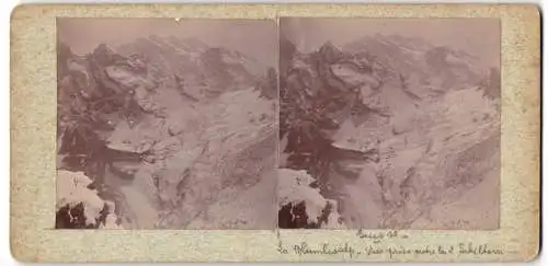 Stereo-Fotografie unbekannter Fotograf und Ort, schweizer Alpen, Blumlisalpl mit Schnee