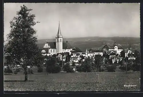 AK Hochdorf, Ortsansicht mit Kirche