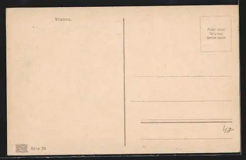AK Vitznau, Ortsansicht mit Kirche aus der Vogelschau