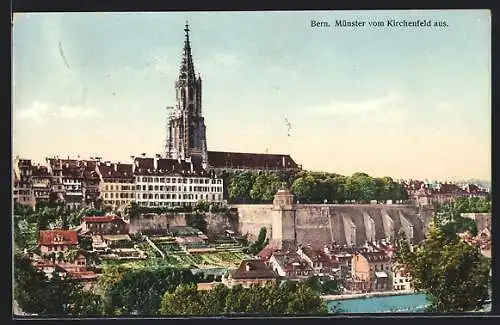 AK Bern, Münster vom Kirchenfeld aus