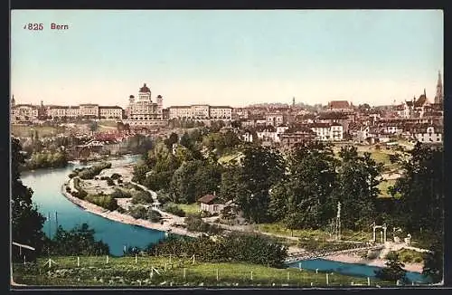 AK Bern, Ortsansicht aus der Vogelschau