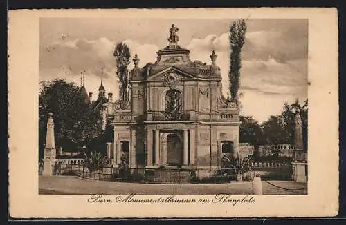 AK Bern, Monumentalbrunnen am Thunplatz