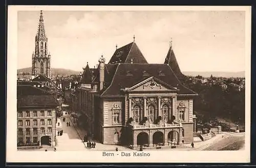 AK Bern, Kasino aus der Vogelschau