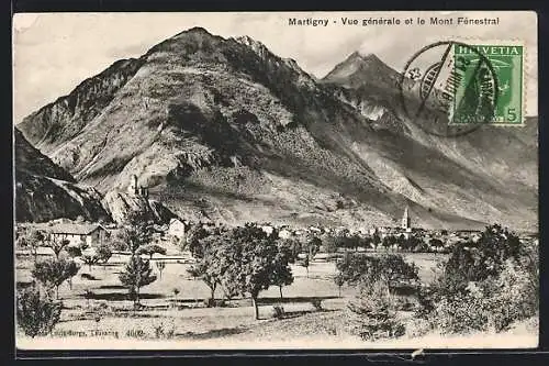 AK Martigny, Vue generale et le Mont Fenestral