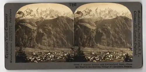 Stereo-Fotografie Keystone View Company, Meadville, Ansicht Chamonix, Where France and Switzerland Meet