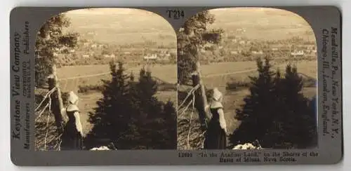Stereo-Fotografie Keystone View Company, Meadville, Ansicht Nova Scotia, Acadian Land on the Shores of the Basin Minas