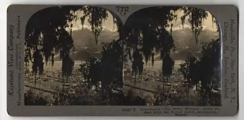 Stereo-Fotografie Keystone View Company, Meadville, Ansicht Amecameca / Mexico, Ixtaccihuatl Seen from Sacred Mount