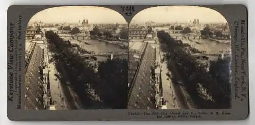 Stereo-Fotografie Keystone View Company, Meadville, Ansicht Paris, Old City Island & Seine seen from the Louvre