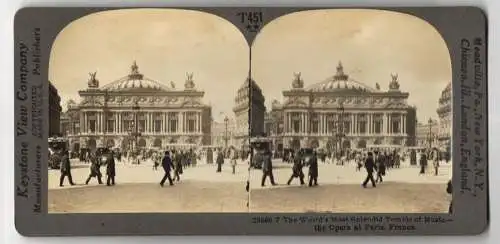 Stereo-Fotografie Keystone View Company, Meadville, Ansicht Paris, Splendid Temple of Music, Opera - House