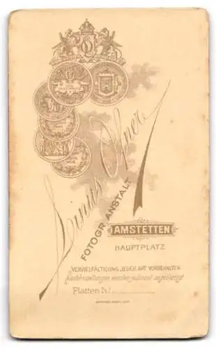 Fotografie Linus Ofner, Amstetten, Hauptplatz, Eleganter Herr mit Oberlippenbart