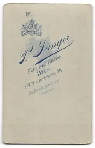 Fotografie P. Jünger, Wien, Thaliastr. 48, Junger Herr im Anzug mit Krawatte