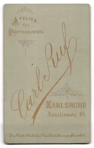 Fotografie Carl Ruf, Karlsruhe, Amalienstr. 26, Bürgerliche Dame mit zwei kleinen Kindern