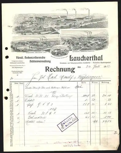 Rechnung Laucherthal 1912, Fürstl. Hohenzollernsche Hüttenverwaltung, Blick auf die Betriebsstellen, Beamtenwohnung