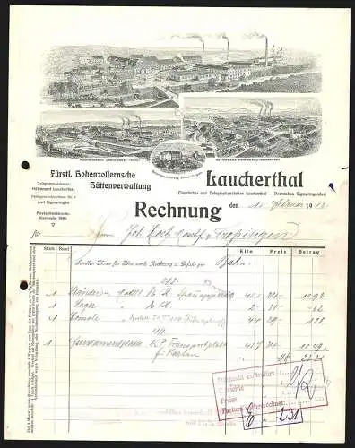 Rechnung Laucherthal 1912, Fürstlich Hohenzollernsche Hüttenverwaltung, Das Hauptwerk und zwei Niederlagen
