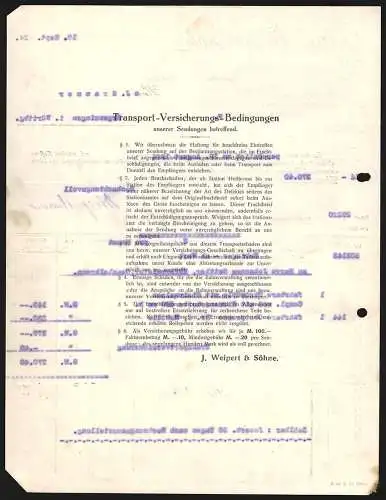 Rechnung Heilbronn 1924, J. Weipert & Söhne, Maschinenfabrik und Eisengiesserei, Betriebsansicht und Auszeichnungen