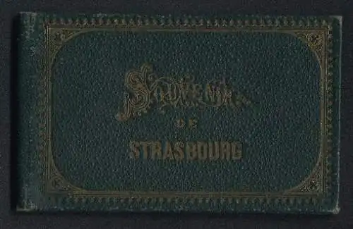 Leporello-Album Strassburg mit 12 Lithographie-Ansichten, St. Thomas-Kirche, Mausoleum Marschall v. Sachsen, Frauenhaus