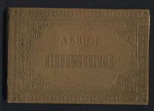 Leporello-Album Königswinter mit 17 Lithographie-Ansichten, Drachenfels, Zahnradbahn Station, Drachenburg, Panorama