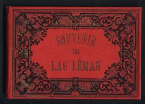 Leporello-Album Lausanne mit 24 Lithographie-Ansichten, Stadtansicht, Schloss, Place St. Francois, Hotel Cibbon
