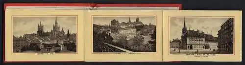 Leporello-Album Lausanne mit 24 Lithographie-Ansichten, Stadtansicht, Schloss, Place St. Francois, Hotel Cibbon