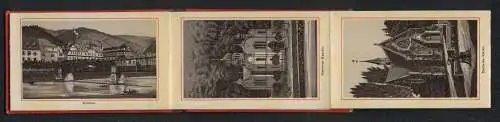 Leporello-Album Ems mit 12 Lithographie-Ansichten, Kurhaus, Russische Kapelle, Englische Kirche, Bad Ems