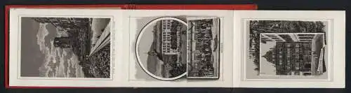 Leporello-Album Heidelberg mit 10 Lithographie-Ansichten, Schloss-Alten, Achteckiger Turm, Universität, Mensur
