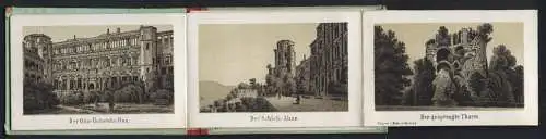 Leporello-Album Heidelberg mit 12 Lithographie-Ansichten, Otto-Heinrichs-Bau, Schloss-Altan, Der gesprengte Turm