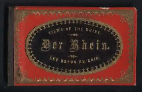 Leporello-Album Mainz mit 12 Lithographie-Ansichten, St. Goar, Burg Stolzenfels, Koblenz, Nonnenwerth