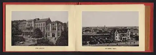 Leporello-Album Kiel mit 14 Lithographie-Ansichten, Hotel Bellevue, Kaiserl. Werft, Friedrichsort, Schleuse bei Knoop