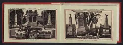 Leporello-Album Metz mit 21 Lithographie-Ansichten, Pulverinsel, Esplanade, Felsenstrasse, Kriegerdenkmäler 1870
