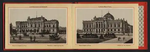 Leporello-Album Strassburg mit 20 Lithographie-Ansichten, Landesausschuss-Gebäude, Landes-Bibliothek, Kehler-Brücke