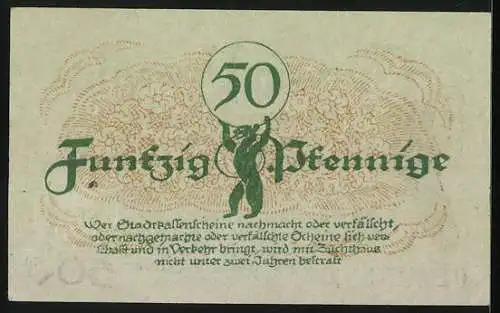 Notgeld Berlin 1920, 50 Pfennig, Berliner Bär, Siegel