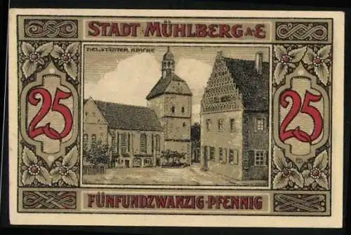 Notgeld Mühlberg a. E. 1921, 25 Pfennig, Neustädter Kirche
