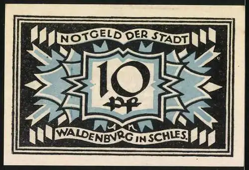 Notgeld Waldenburg in Schl. 1921, 10 Pfennig, Teil der Ausgabe A
