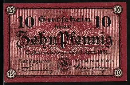 Notgeld Eckartsberga 1921, 10 Pfennig, Die Eckartsburg