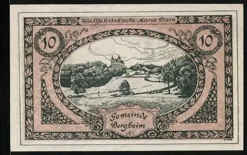 Notgeld Bergheim /Land Salzburg, 10 Heller, Wallfahrtskirche Maria Plain