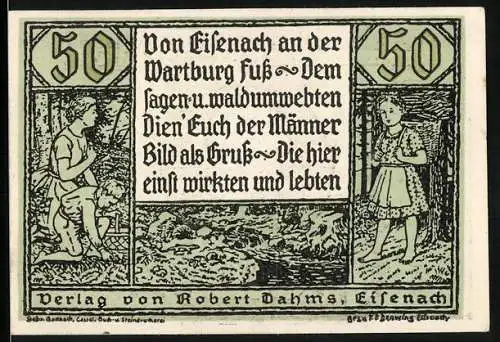 Notgeld Eisenach, 50 Pfennig, Konterfei eines zu früh gestorbenen