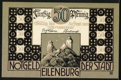 Notgeld Eilenburg, 50 Pfennig, B. Matthäi eilt in die Burg
