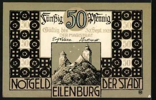 Notgeld Eilenburg, 50 Pfennig, Der 1000-jährige Sorbenturm