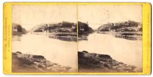 Stereo-Fotografie Clifton Illustarted, Bolton, Ansicht Ashtown Meadows, Suspension Bridge