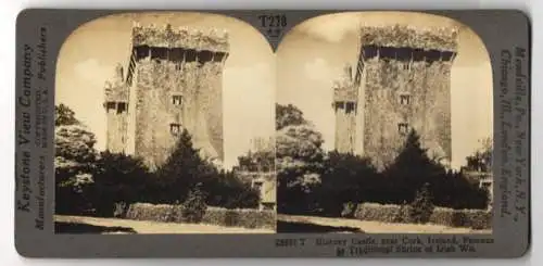 Stereo-Fotografie Keystone View Company, Meadville, Ansicht Cork / Ireland, Blarney Castle