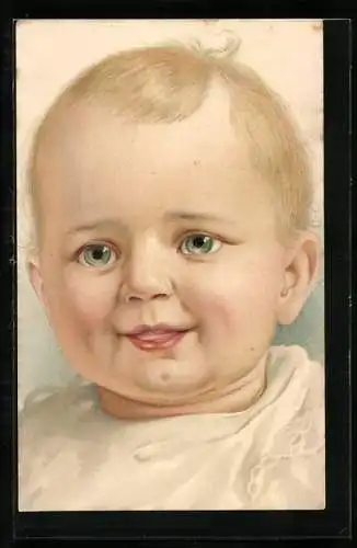 AK Lächelndes blondes Kleinkind