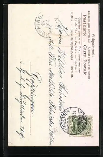 AK Fröhliche Pfingsten, Zwei Kinder sitzen auf einem Baumstamm