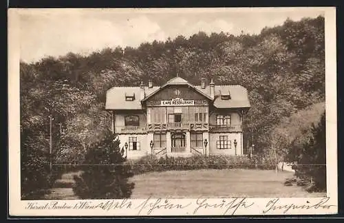 AK Baden b. Wien, Hotel-Cafe-Restaurant Rudolfshof in den städtischen Parkanlagen