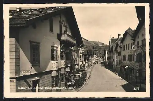 AK Matrei am Brenner, Gasthof Lamm mit Strassenpartie